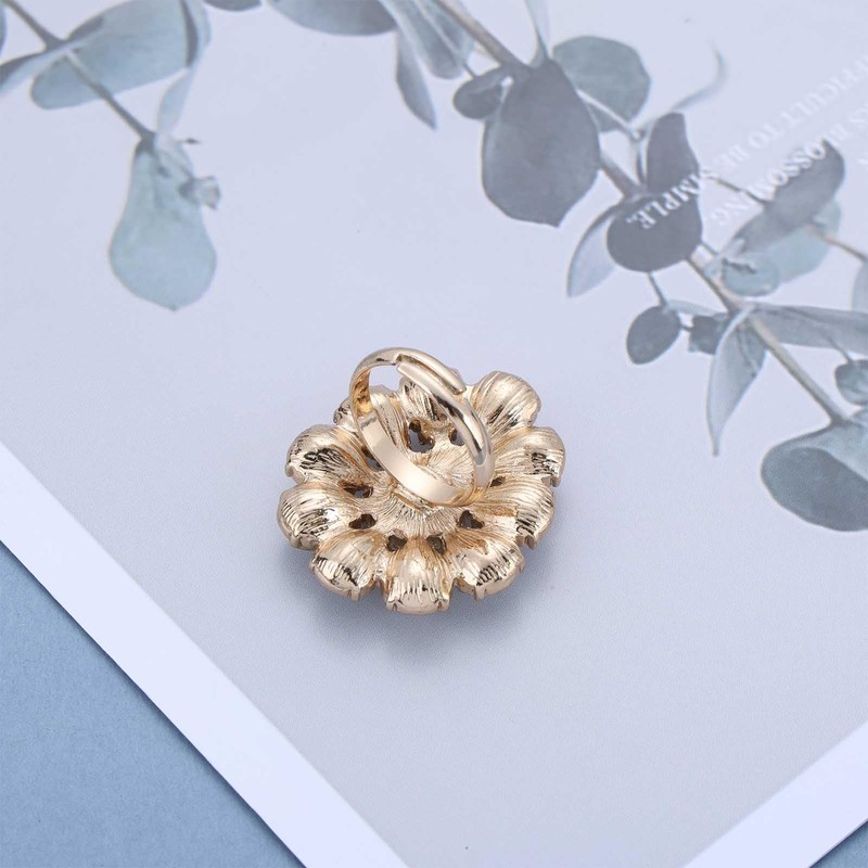 Allereya Boho Gemstone Flower Ring Opal Cluster Flower Ring White