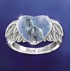 HUKQBUNX 925 Sterling Silver Plated Snow Wolf ring angel wing