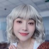 AKFYORH Mix Blonde Short Wig With Bangs Curly Wavy Bob