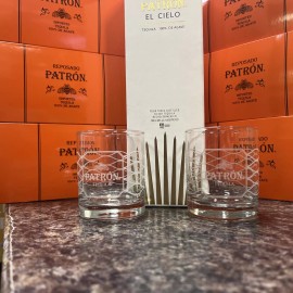 Patron Brand New 2024 PATRON Rocks Glasses. Set Of Two Amazing Itched In Detail
