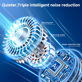 Portable Neck Fan, Hands-Free Bladeless Fans, 360°Airflow, 4000 mAh Battery Operated Wearable Personal Fan, Twistable, Rechargeable Fans for Outdoor Indoor, Birthday Gifts for Men Women-Blue