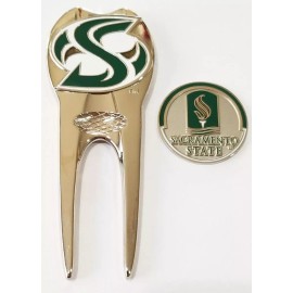 Sacramento State Golf Divot Tool, NEW, magnetic ball marker,  FREE key chain