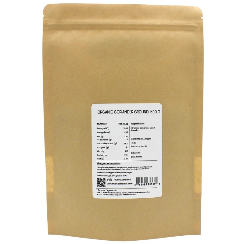 Organic Coriander Ground-Certified Organic, Non-GMO, Vegan, No Additives, No Preservatives,