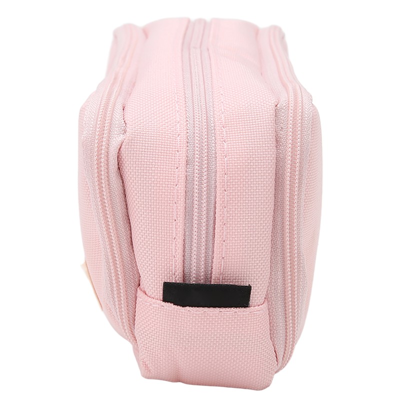 Pen Pencil Case 3 Compartments Canvas Portable Large Capacity Pencil