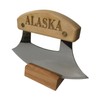 Alaskan Birch Wood Ulu Mezzaluna Knife and Bowl Set "
