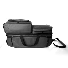 LOLE - Triple Ball Roller Bowling Bag Holds Three Balls, Portable Black‬ ‭ Tote with Large Side Pocket and Removable Shoes Case and Accessories‬ ‭ Holder - Complete with Ball Polisher‬ ‭