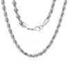Genérico Collar Cadena Estilo Torzal Acero Inoxidable Unisex Plateado grosor