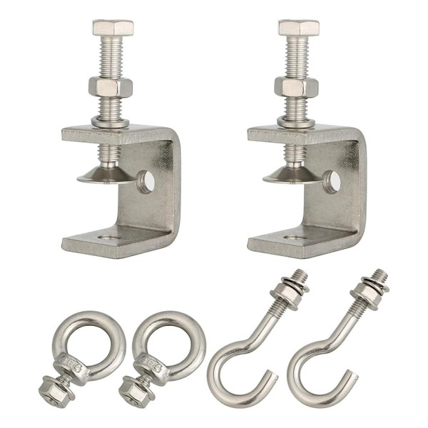 Luwqceu Stainless Steel Small C Clamp with Ring, C Clamp,Pipe