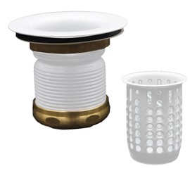 Westbrass Junior Basket Style Bar Sink Strainer, Powder Coat White, D218-50