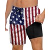 Cozople Mens Swimming Trunks with Compression Liner American Flag Summer