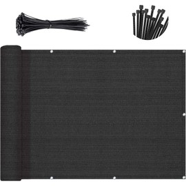 SUNNY GUARD 3'x10' Black Balcony Privacy Screen Fence, Apartments Railing Heavy Duty Wind Screen for Outdoor,Backyard,Patio,Deck Privacy（We Make Custom Sizes）