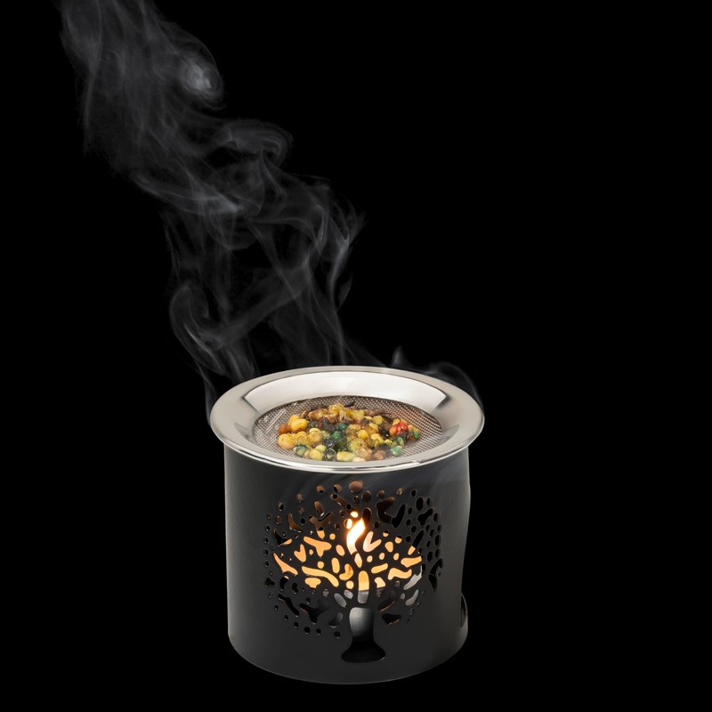 Handmade Black Iron Incense Burner/Incense Censer with Stainless Steel Sieve