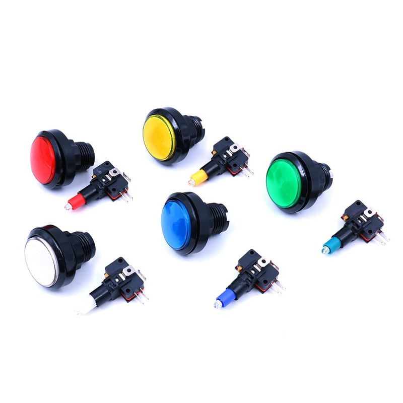 WANGCL 5pcs LED Illuminated Push Button Micro Switch for Arcade