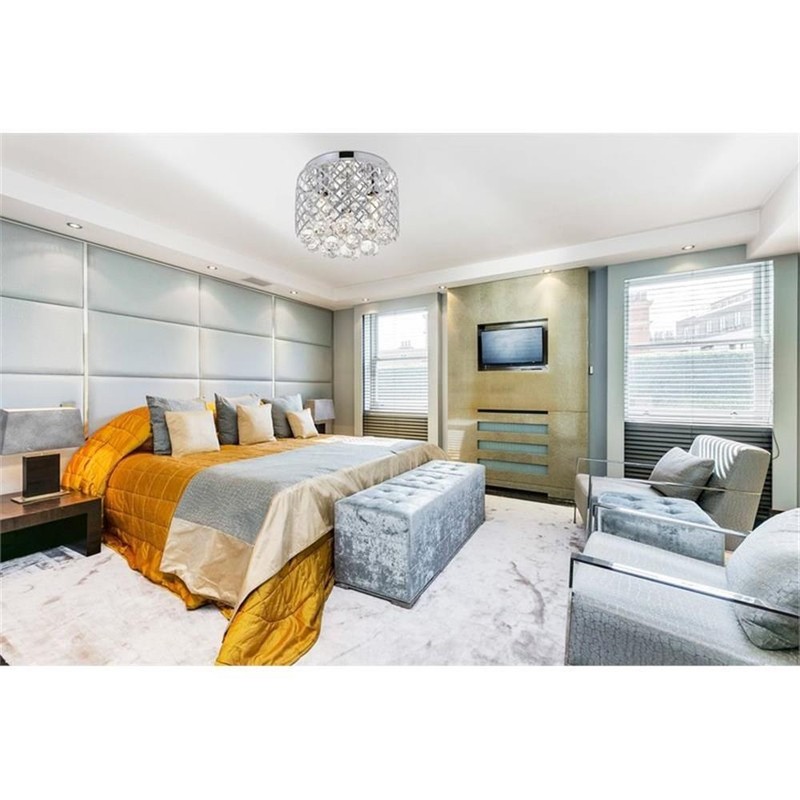 Living District Tully 3-Light Mid-Century Metal Flush Mount in Chrome