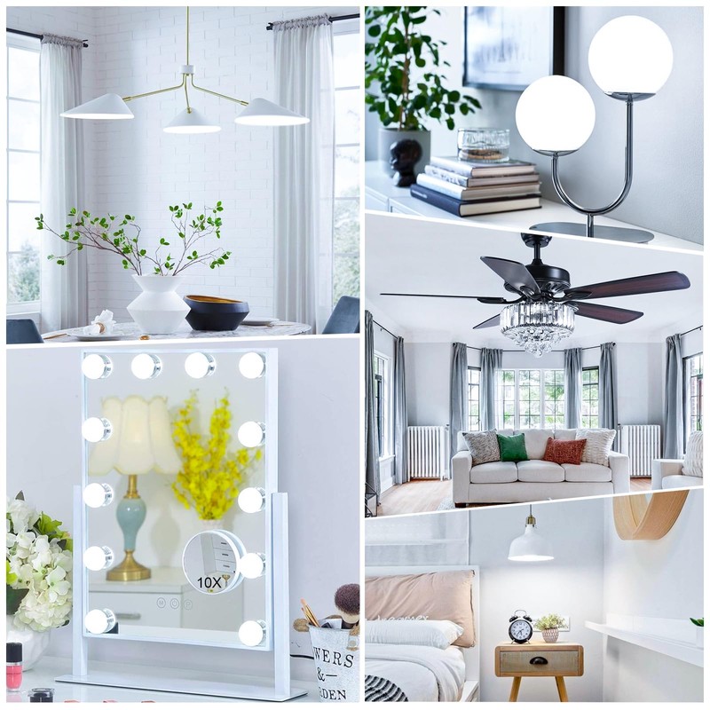 MAXvolador E12 LED 60W Equivalent Daylight White 5000K Ceiling Fan