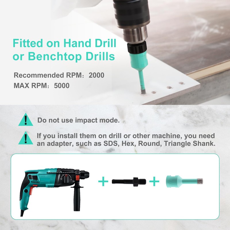 LEKOMESH Core Drill Bit Arbor Adapter 5/8"-11 Male Thread to