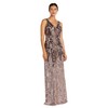 R&M Richards Women's Petite Ombre Evening Gown, Mocha