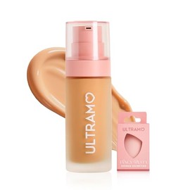 ULTRAMO Base de Maquillaje con FPS15 PA++, Cobertura Natural, Acabado Mate, 6 Colores Disponibles, Incluye una Esponja de Maquillaje Color Aleatorio (