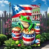 Blissyard American Flag Coqui Frog Puerto Rico Flag 12x18 Inch