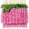12-Piece Artificial Wisteria Vine Set – Hanging Silk Faux Flowers