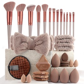 33 Piezas Kit de Brochas de Maquillaje Profesional Completo, Juego de Brochas para Maquillar para Sombras de Ojos Mejillas y Rostro, Adecuado para... 