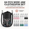 1PCS Peg Bag for Washing Line with Strap 64PCS Stainless