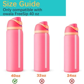 6 PCS Straws for Owala FreeSip 40 oz Water Bottle, Reusable Plastic Straws with Cleaning Brush for Owala Cup 40 oz Plastic Clear Straw Travel Sports Cup Replacement Accessories,Clear