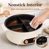 4-Compartment Hot Pot, 6L Large Stew Pot with Divider, Dual