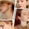 HAIAISO 10 Pairs 14K Gold Plated Huggies Hoop Studs Earrings