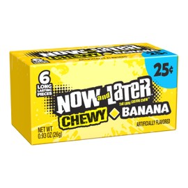 Now & later Fruit Chewy Candy, Banana Flavor, 0.93 oz, 24 ct