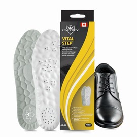 Caffrey VitalStep High-Tech Pebble Point Massage Insole - Breathable Holes, Heel Cushioning, Anti-Slip Fabric - Customizable for Optimal Comfort, improve circulation with every step - Ideal for Plantar Fasciitis, Size 43-44