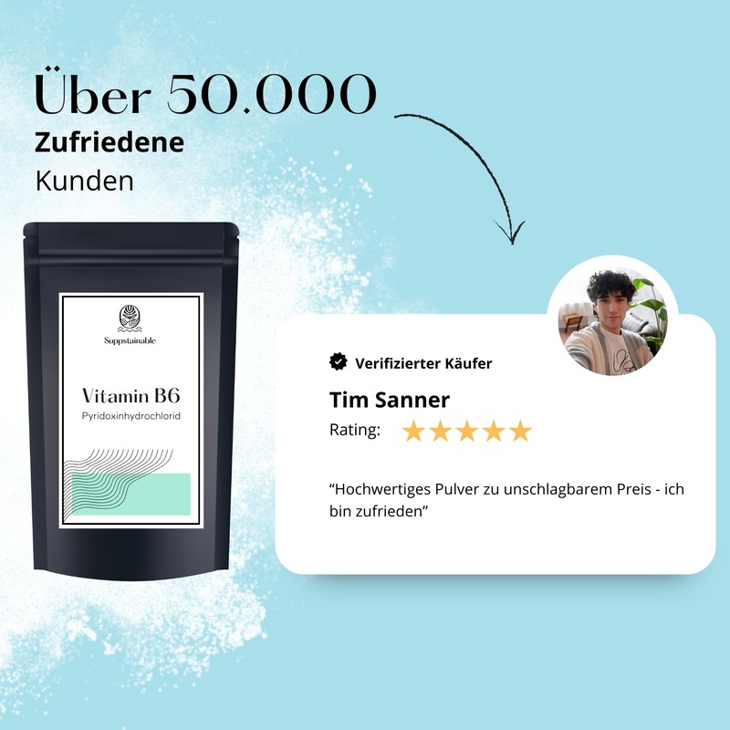 300g-Pures Vitamin B6 Pulver - Reines Vitamin B6, keine Füllstoffe