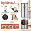 Electric salt and pepper grinder set with LED light. With