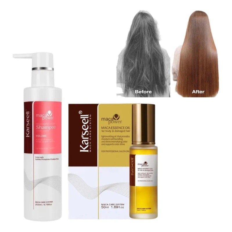 Kit Capilar Karseell Shampoo Aceite Maca Power Reparación