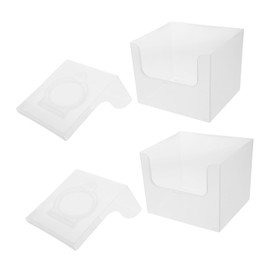 Ipetboom 2pcs Refillable Wet Tissue Box Transparent Facial Towel Storage Container with Pullout Design for Easy Access Lightweight Portable Face Washing Towel Case for Home Travel Office