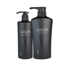 GINZAI Hair Shampoo 500 ml & Conditioner 300 ml in Set - Korean Cosmetics to Strengthen Hair Roots - Moisturiser & Conditioner for Shiny Hair - Hair Treatment Product