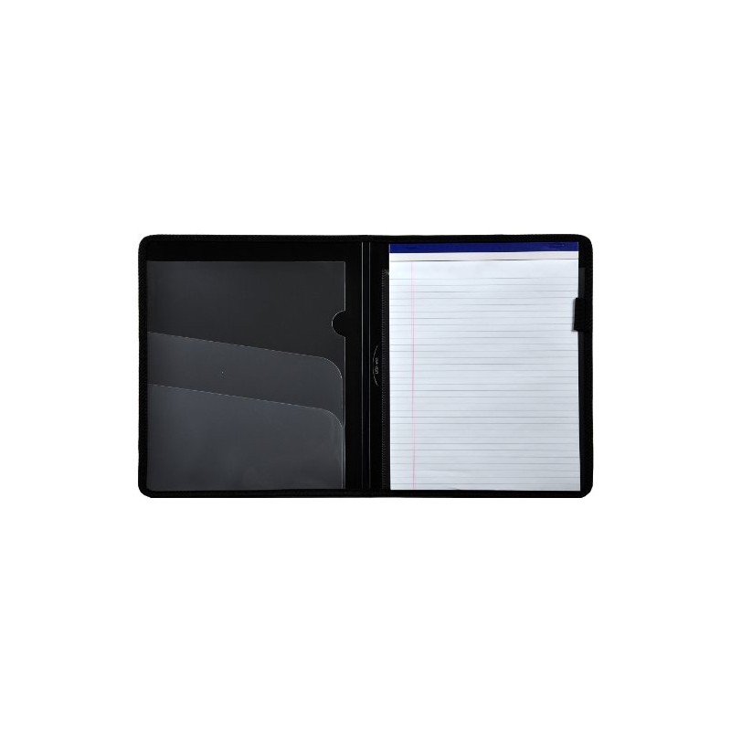 Lion Plastic Padfolio with Pad, Black, 1 Padfolio (97000-BK)