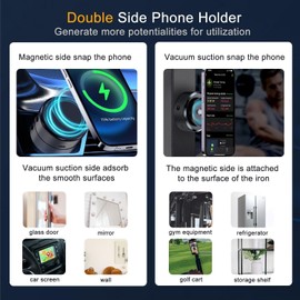 Necomi Electric Magnetic Car Phone Holder, HandsFree Vacuum Car Phone Holder, Double-Sided Phone Mount Compatible with Car Dashboard Installation, Smooth Surface, Phone（Black）