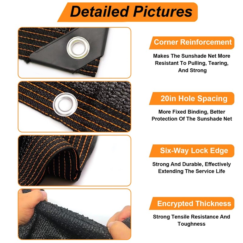 Newmkr 90% Shade Cloth for Garden 10x20FT, Sunblock Shade Netting