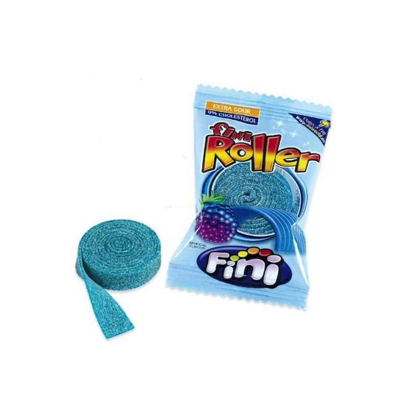 Fini Blue Raspberry Rollers Extra Sour Candy (40 count)
