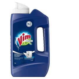 Vim Matic Dishwasher Detergent Powder 1 Kg, Designed by India's no. 1 Dishwash Brand, Powerful enzymes to remove Tough Indian Grease