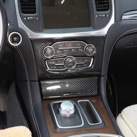 crosselec Carbon Fiber Central control Air conditioning A/C panel cover tirm for 2015-2021 Chrysler 300