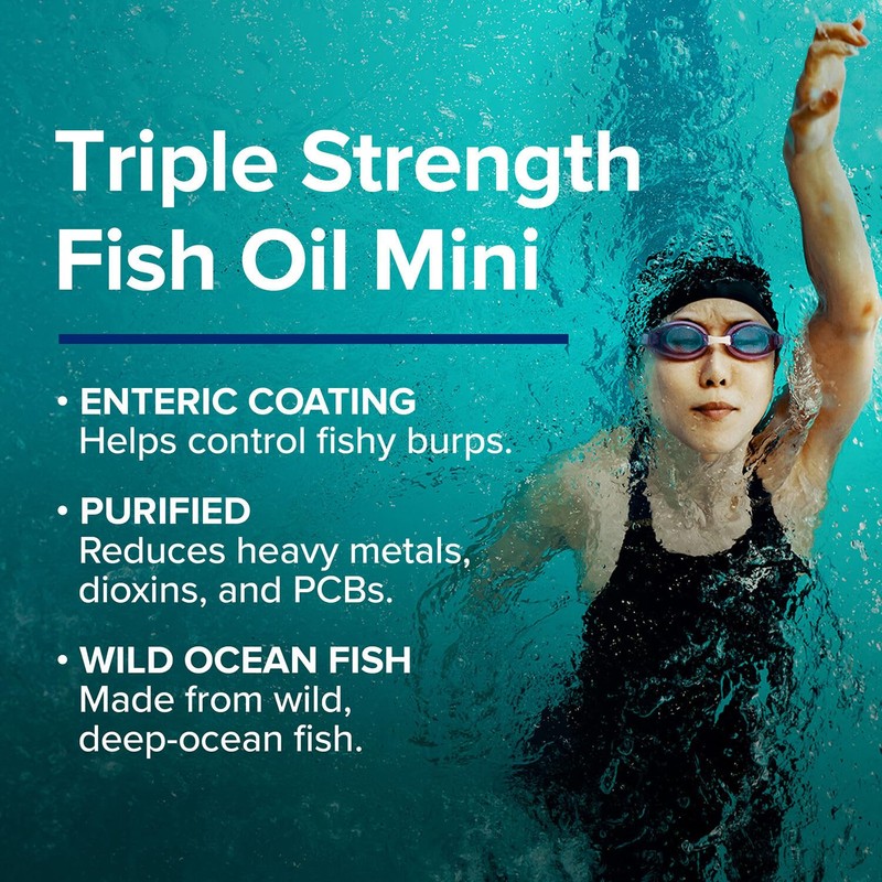 GNC Triple Strength Fish Oil Mini Omega 3 Supplement, 1000mg