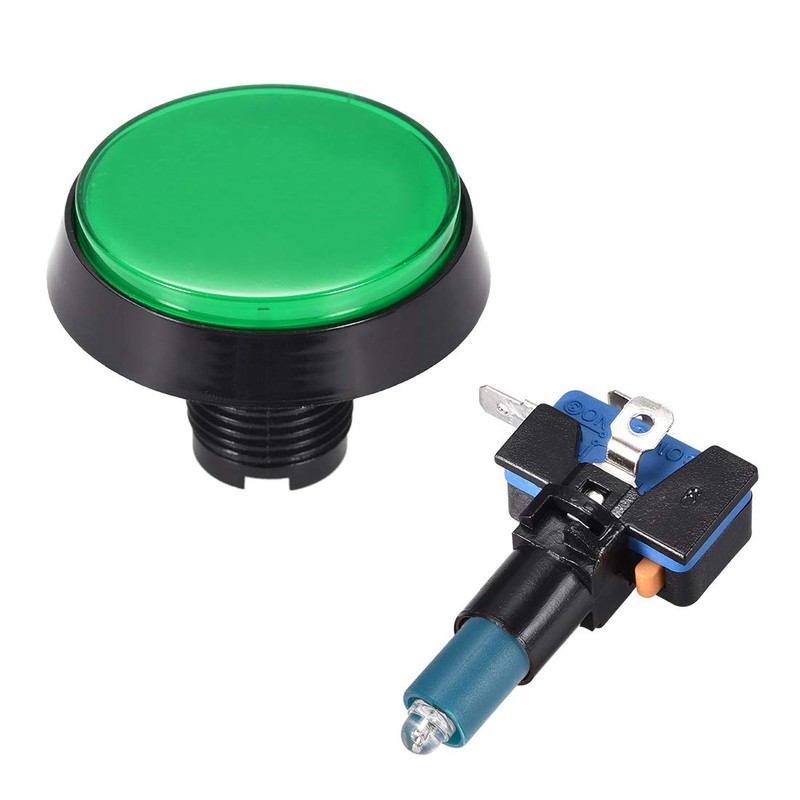 sourcing map Game Push Button 60mm Round 12V LED Illuminated