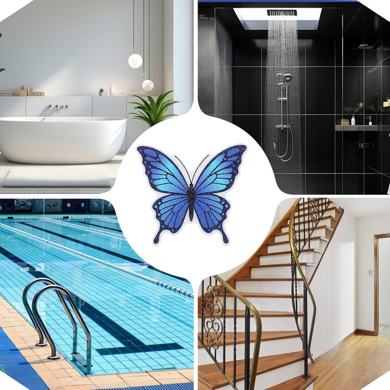 Shimmeroo 20 PCS Butterfly Non Slip Bathtub Stickers, Adhesive Anti