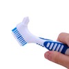 Orange Double Bristle Head Denture Brush Portable Cleaning Brush False