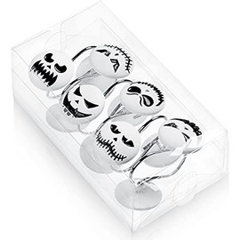 12 Ganchos de Cortina de Ducha de Calavera Anillo de Cortina Halloween Gancho Decorativo de Cortina de Baño de Esqueleto Gancho de Acero Inoxidable con Decoración de Cráneo (Estilo Genial)