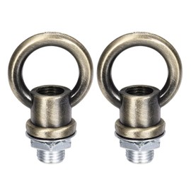 PATIKIL 18Lb Load Lamp Female Loop Holder, 2 Set Lifting Eye M10 Fine Thread Nut Hook Ring Shape Structural Support to Chandelier Lighting Fixture (Copper, 1.1 x 1.4 Inch)