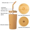 Kovkveo Glass Cups with Bamboo Lids and Straws,20 oz Dringking