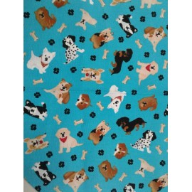 Buster Brown Dog Bandanas Blue Dog Bandana, Novelty Dogs, Bones, Paw Prints, xS,S,M,L - M